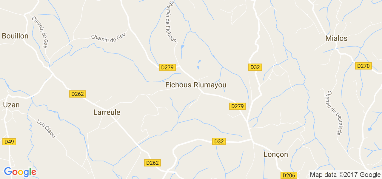 map de la ville de Fichous-Riumayou