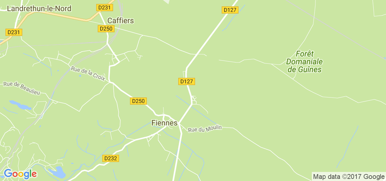 map de la ville de Fiennes