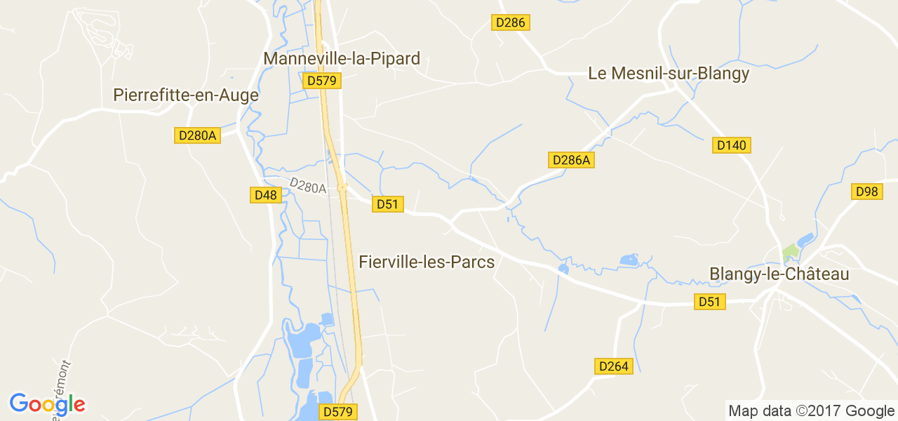 map de la ville de Fierville-les-Parcs