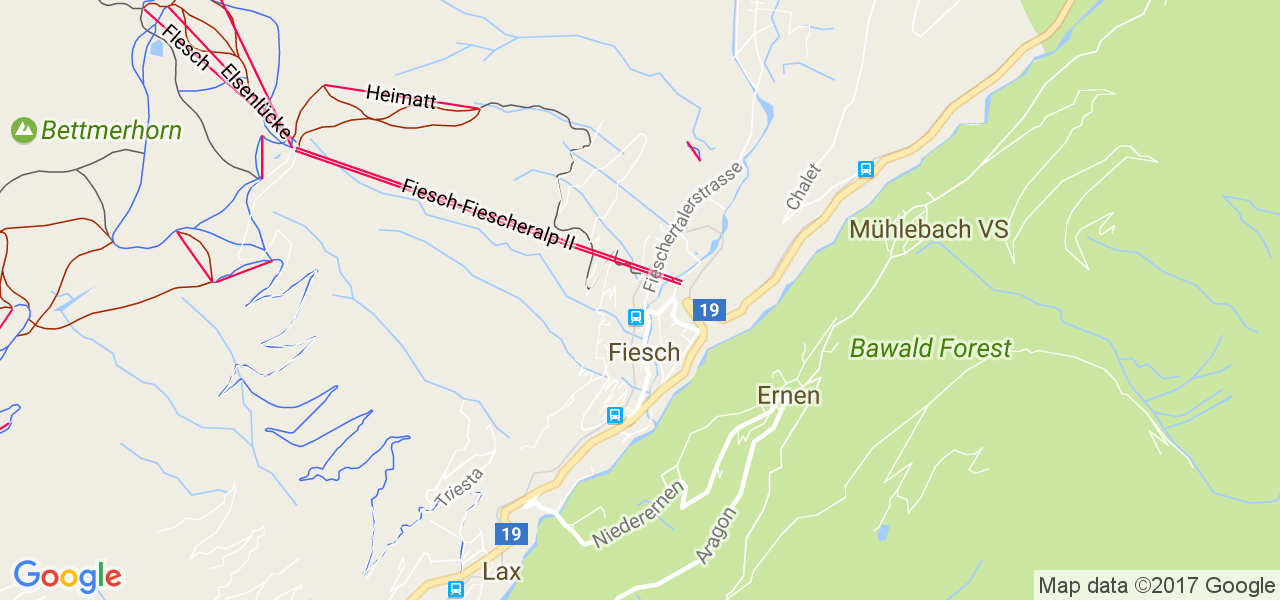 map de la ville de Fiesch