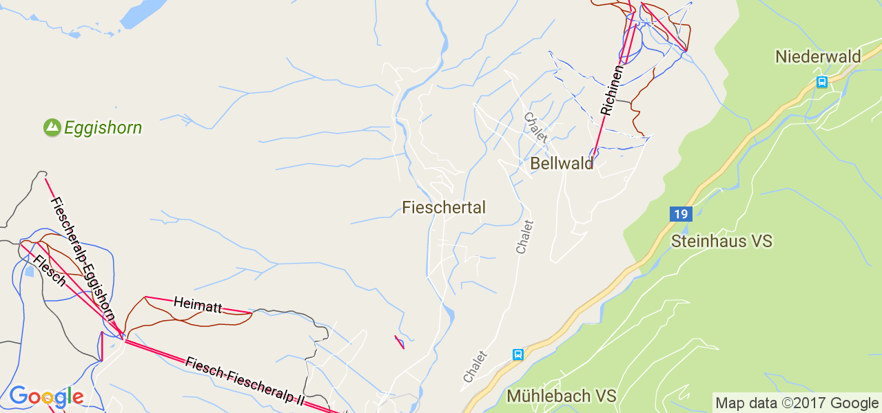 map de la ville de Fieschertal