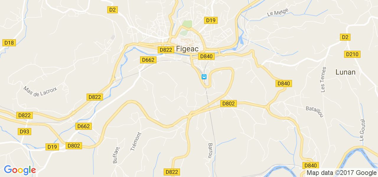 map de la ville de Figeac