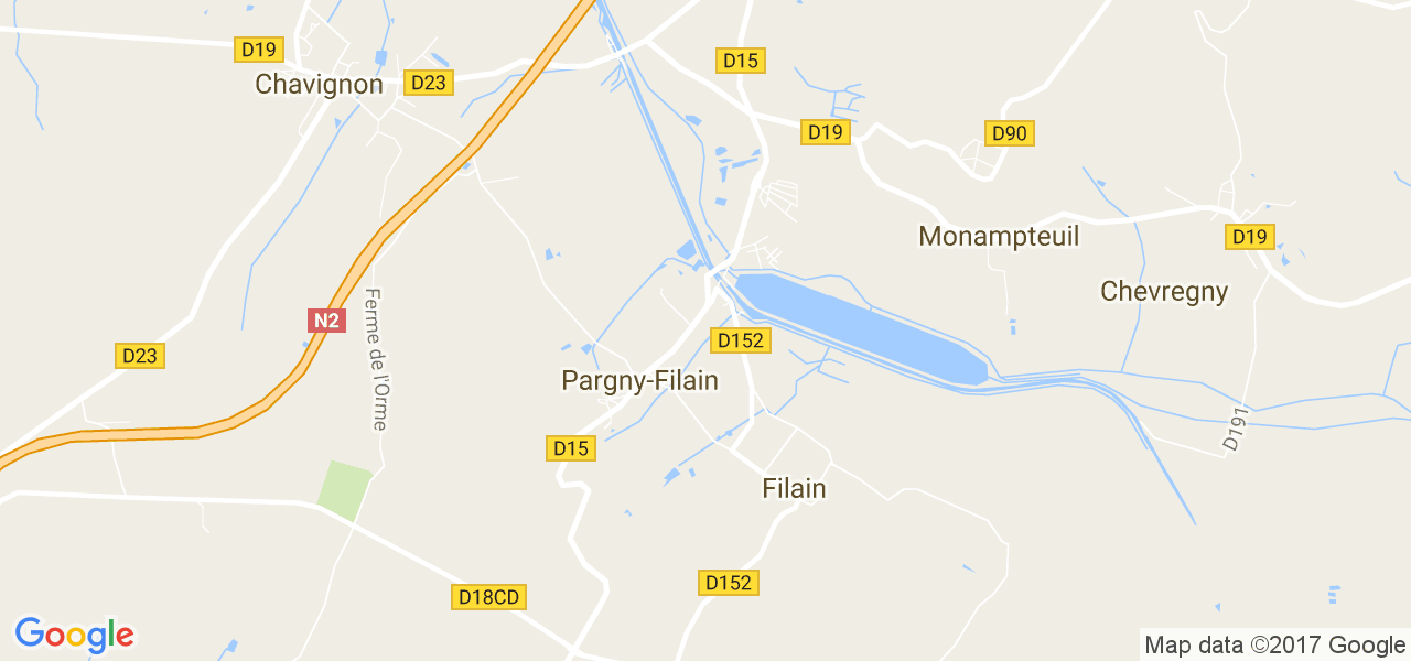 map de la ville de Filain