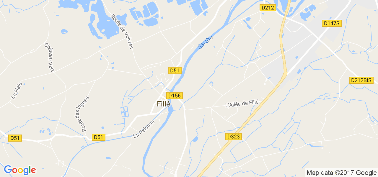 map de la ville de Fillé