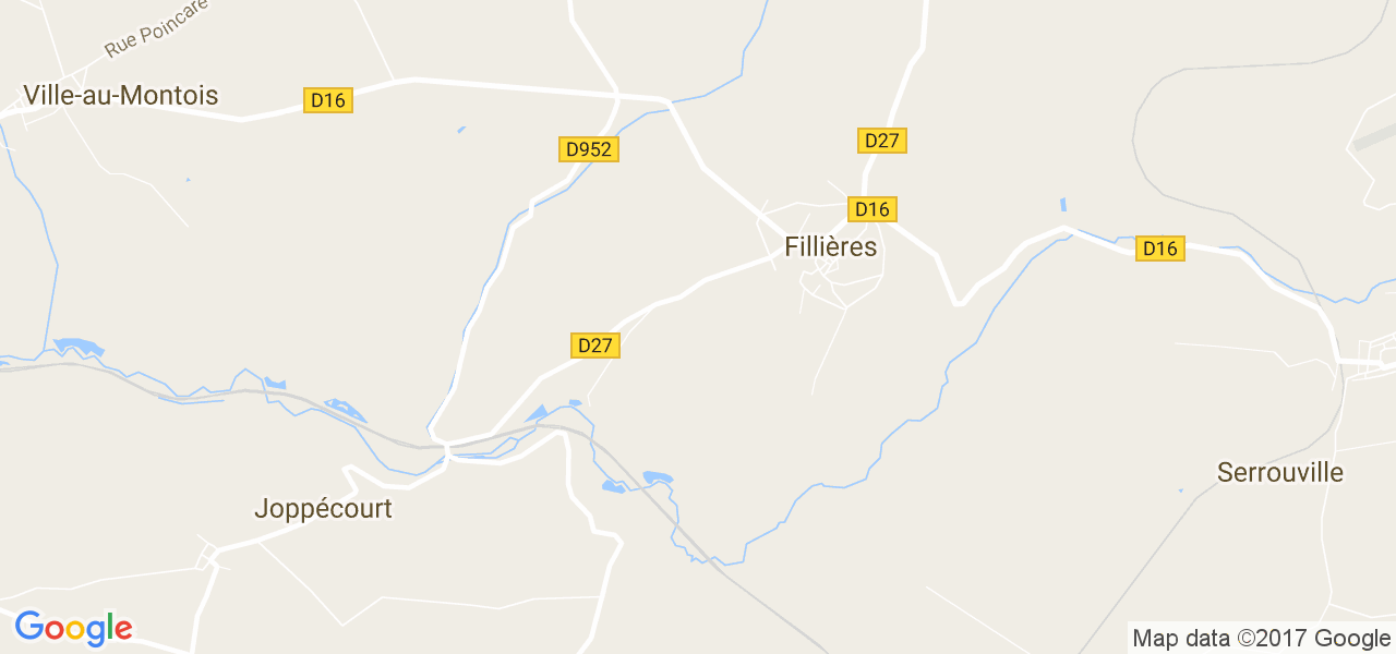 map de la ville de Fillières