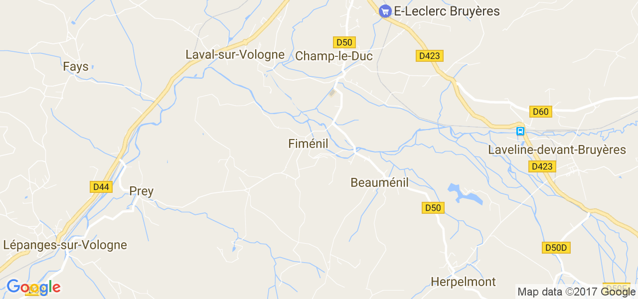 map de la ville de Fiménil