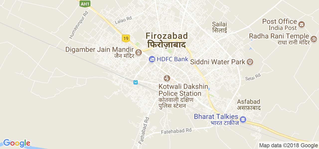 map of the city of Firozabad