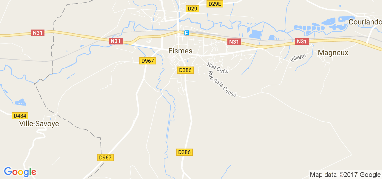 map de la ville de Fismes