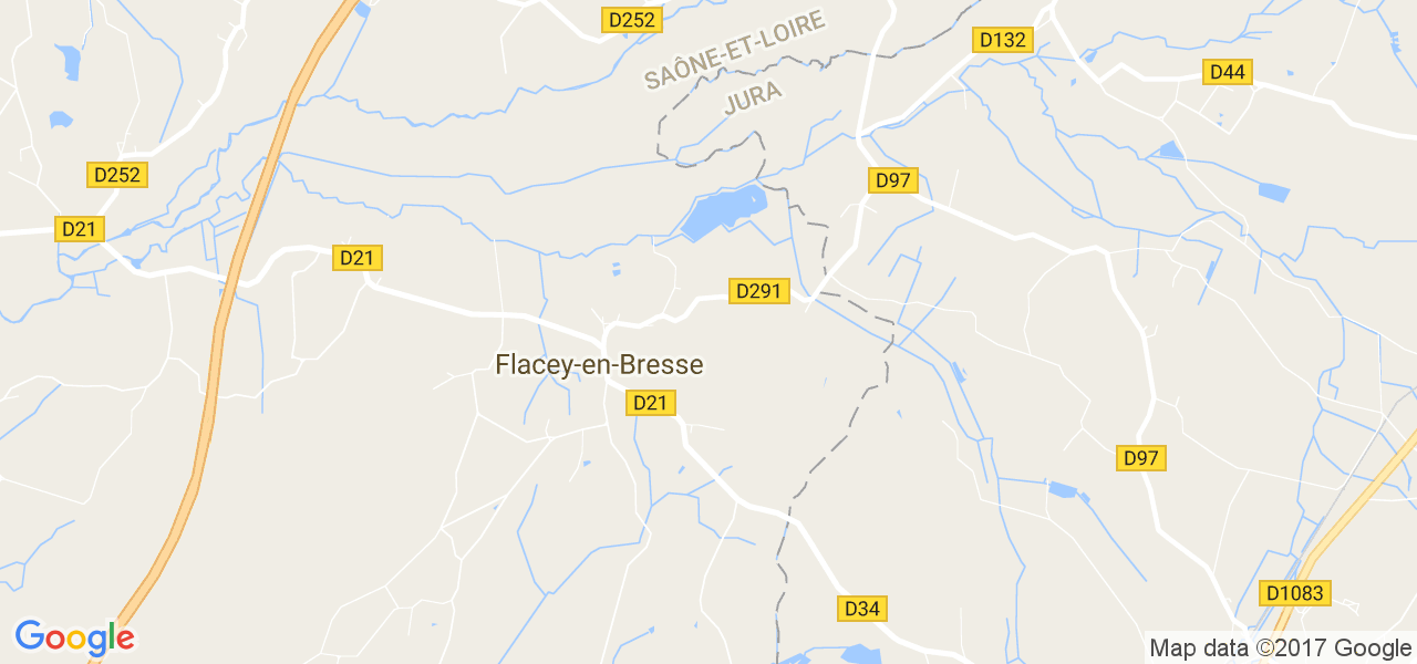 map de la ville de Flacey-en-Bresse