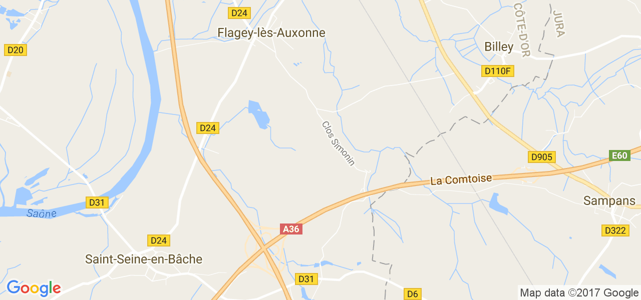 map de la ville de Flagey-lès-Auxonne