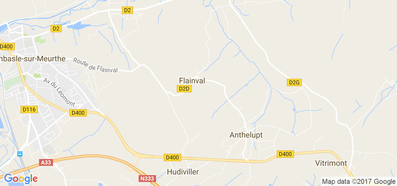 map de la ville de Flainval