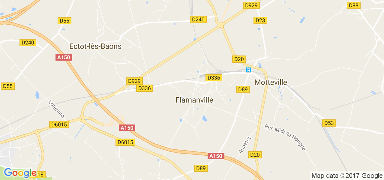 map de la ville de Flamanville