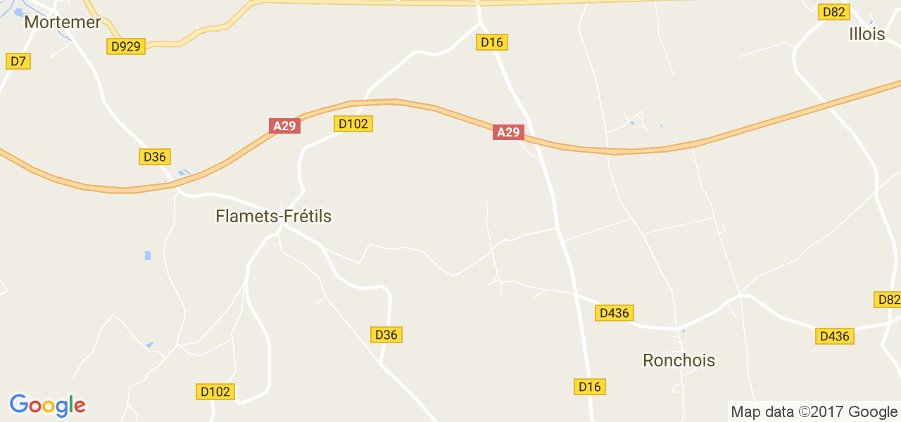 map de la ville de Flamets-Frétils