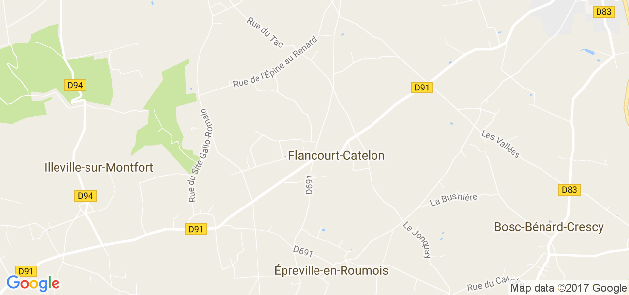 map de la ville de Flancourt-Catelon