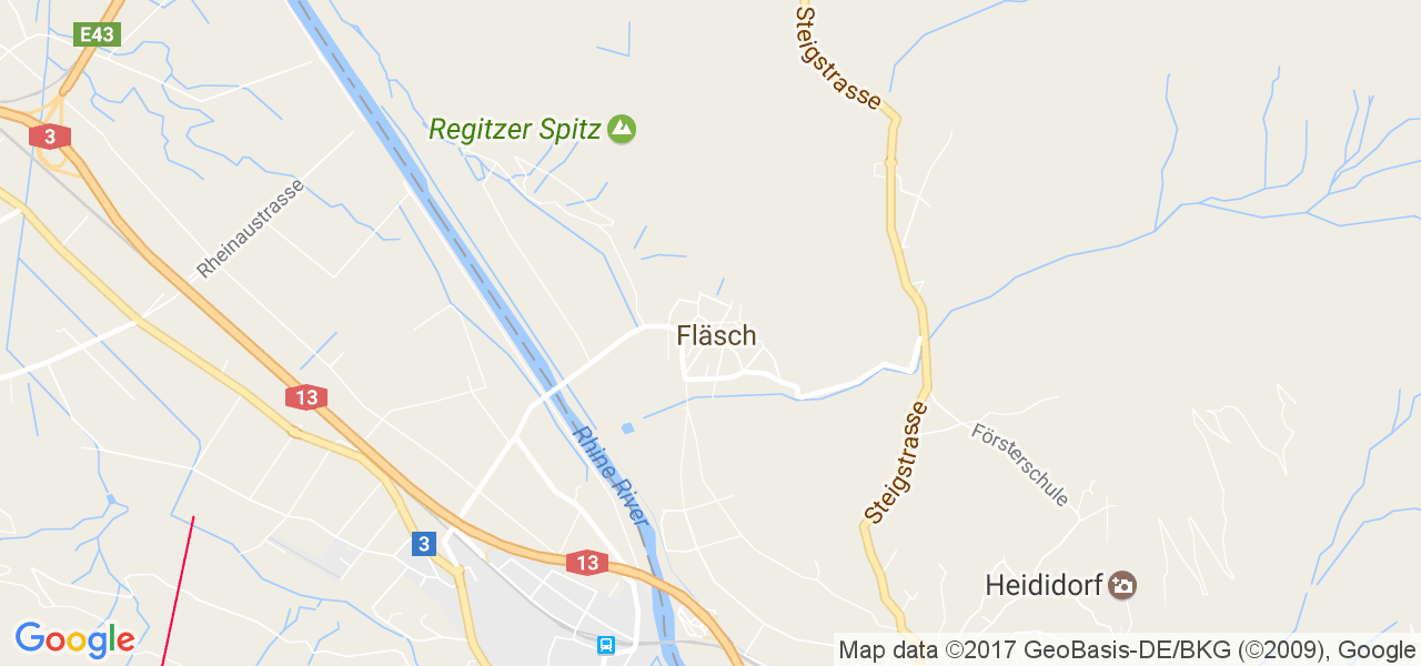 map de la ville de Fläsch