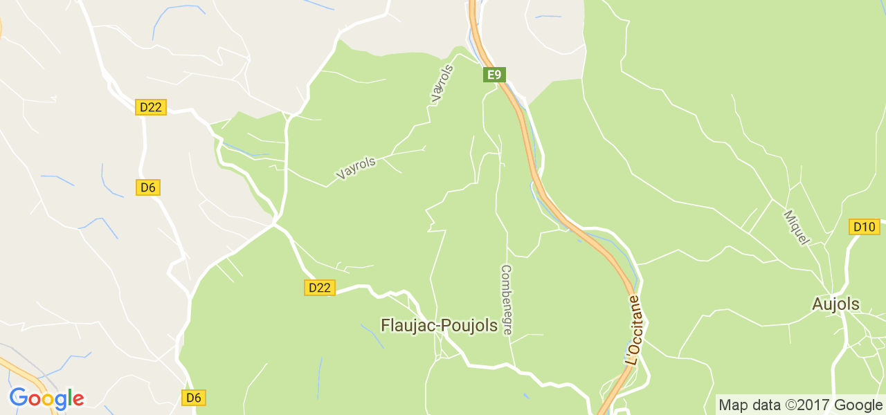 map de la ville de Flaujac-Poujols