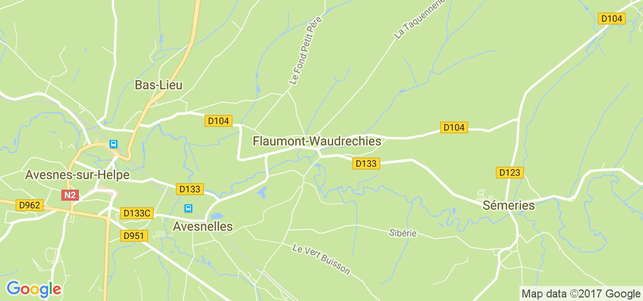 map de la ville de Flaumont-Waudrechies