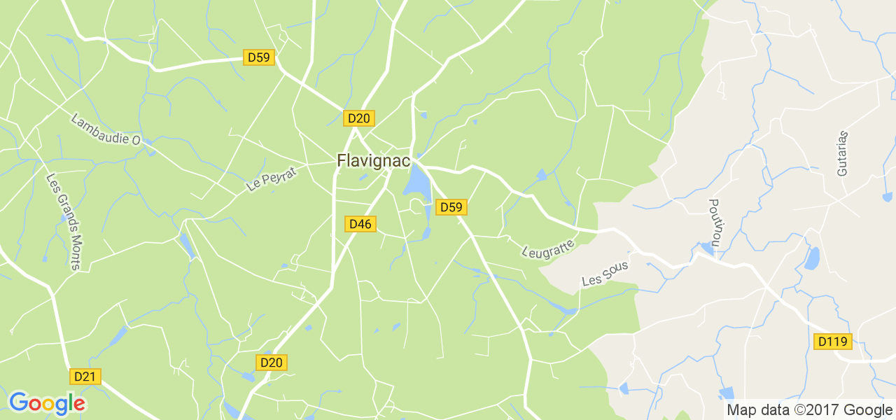 map de la ville de Flavignac