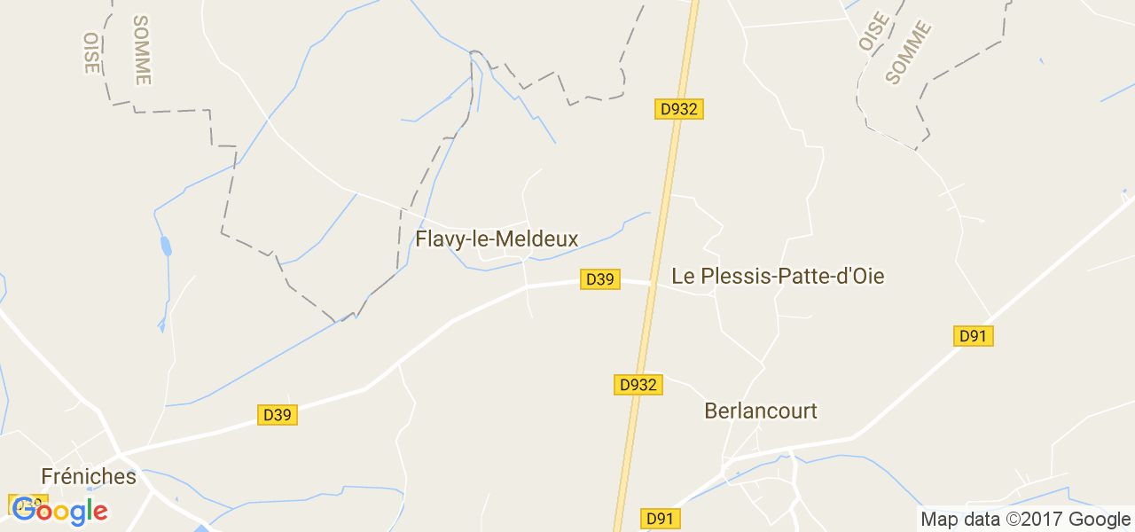 map de la ville de Flavy-le-Meldeux