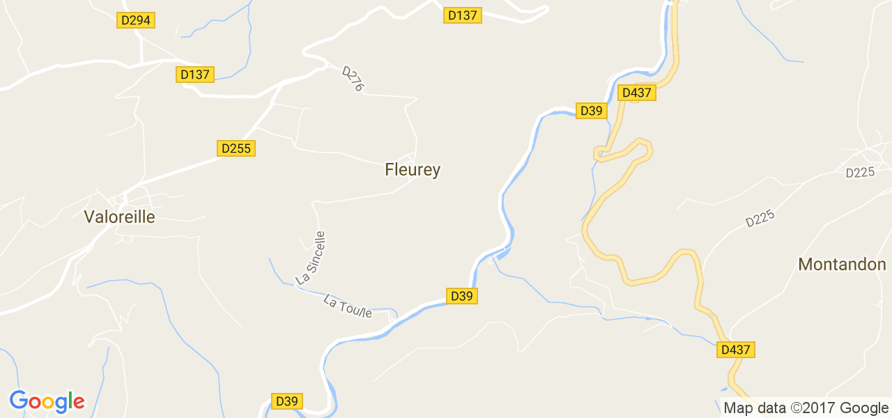 map de la ville de Fleurey