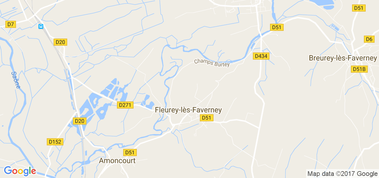 map de la ville de Fleurey-lès-Faverney