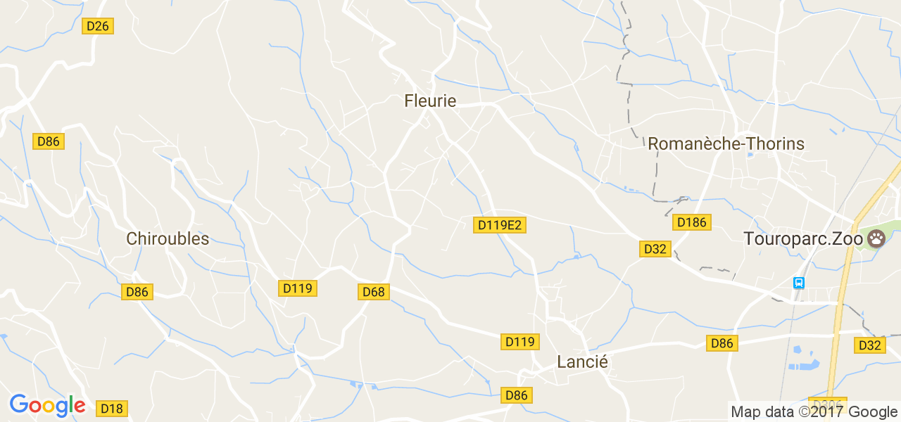 map de la ville de Fleurie