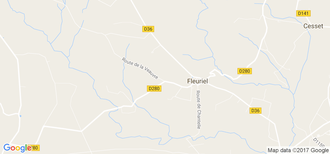 map de la ville de Fleuriel