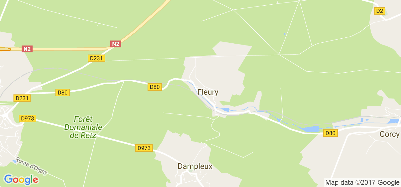 map de la ville de Fleury