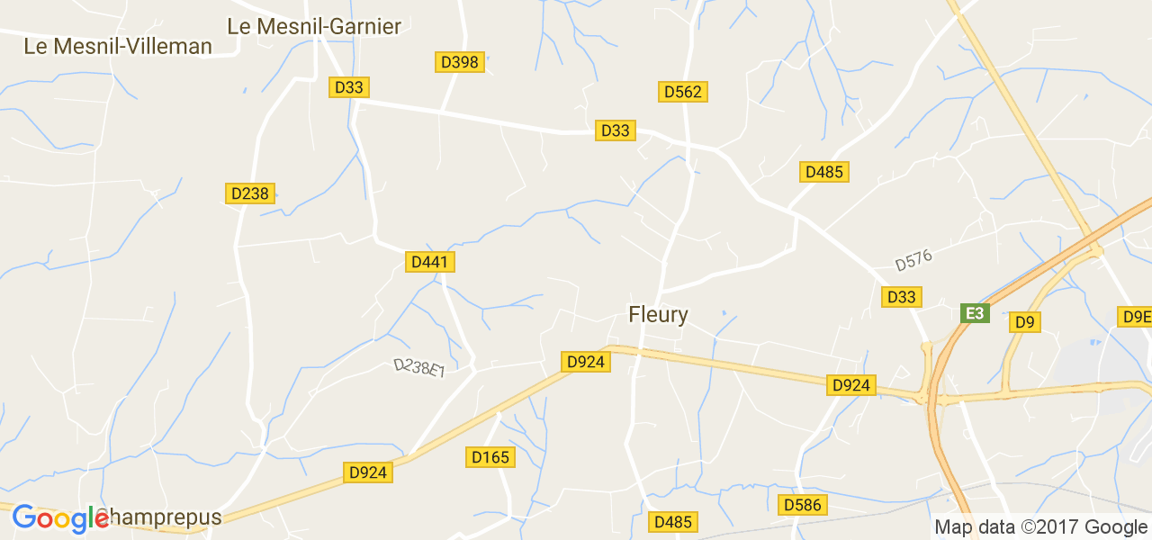 map de la ville de Fleury