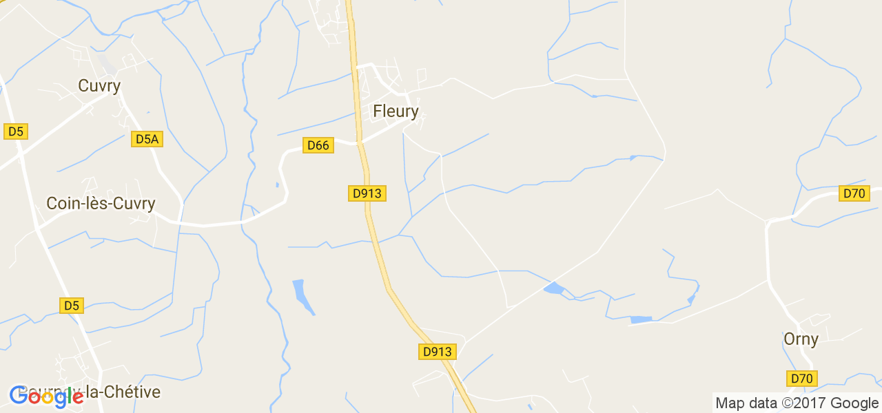 map de la ville de Fleury