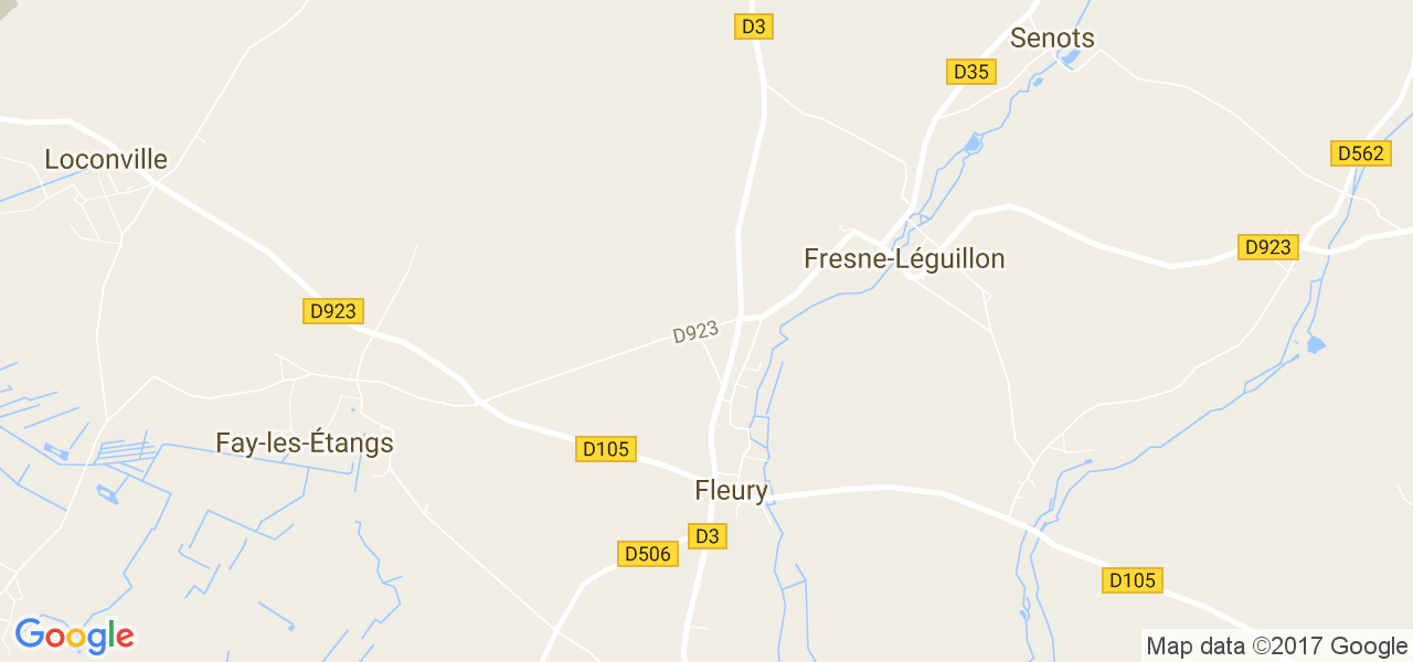 map de la ville de Fleury