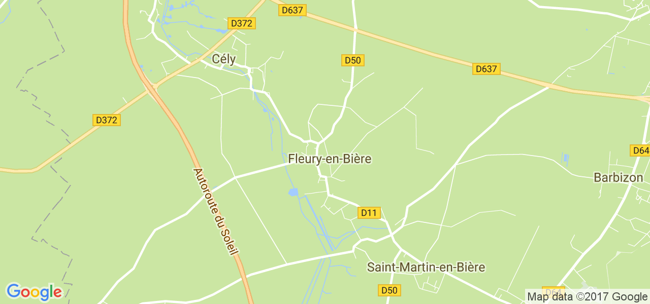 map de la ville de Fleury-en-Bière