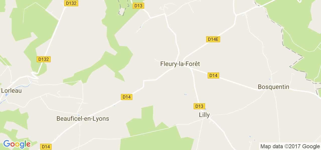 map de la ville de Fleury-la-Forêt