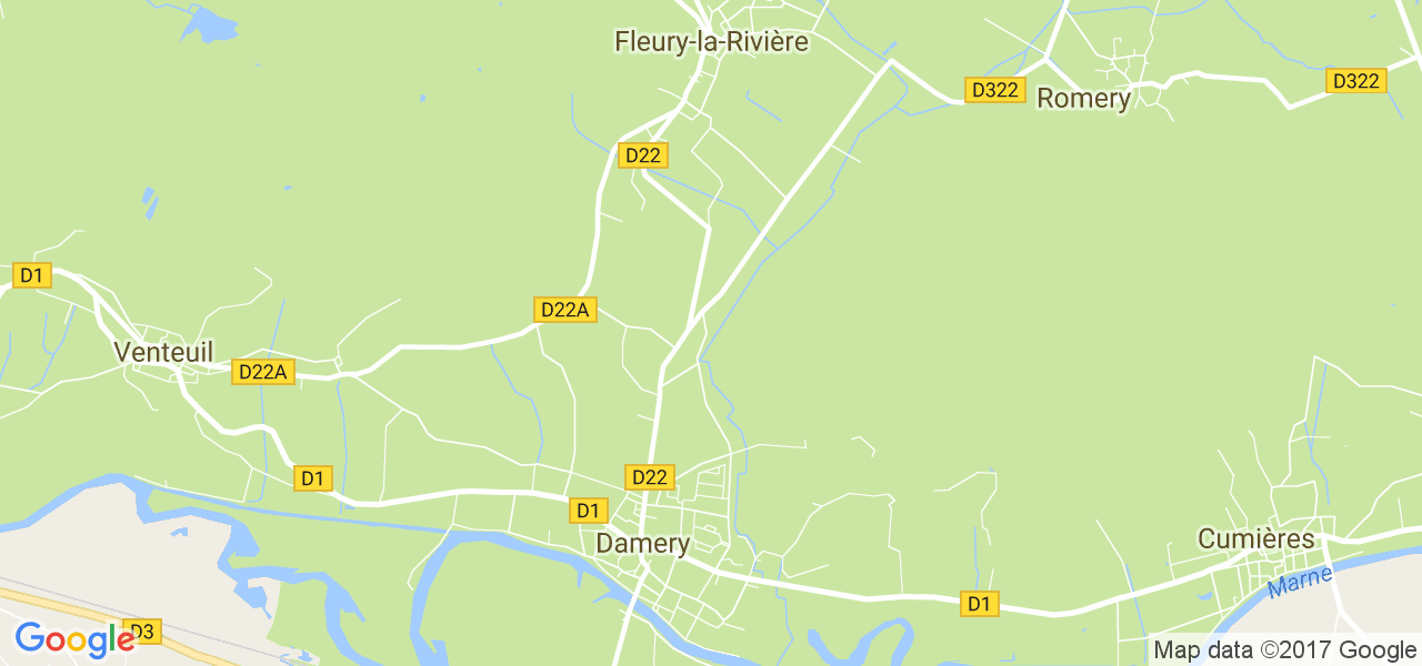 map de la ville de Fleury-la-Rivière