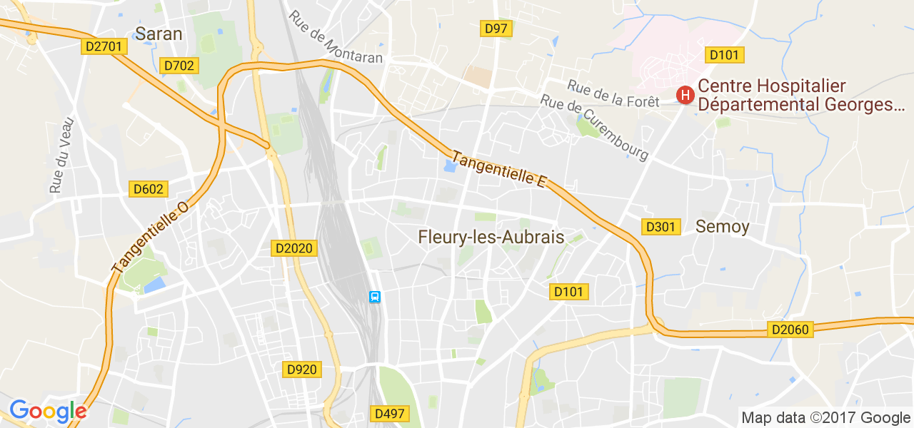 map de la ville de Fleury-les-Aubrais