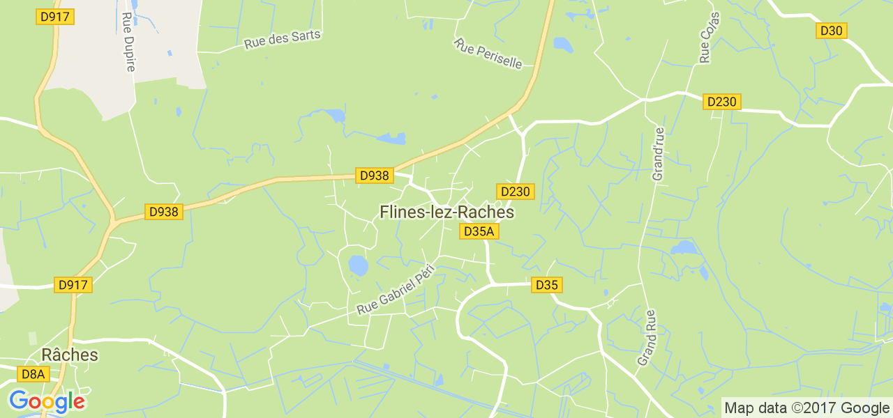 map de la ville de Flines-lez-Raches