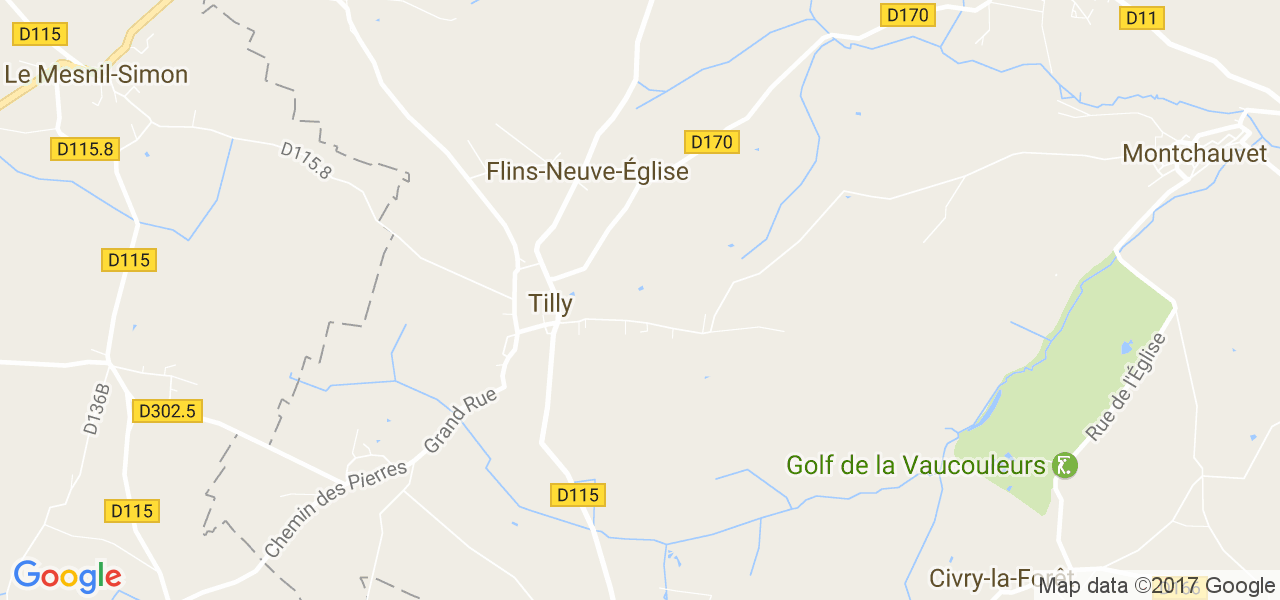 map de la ville de Flins-Neuve-Église