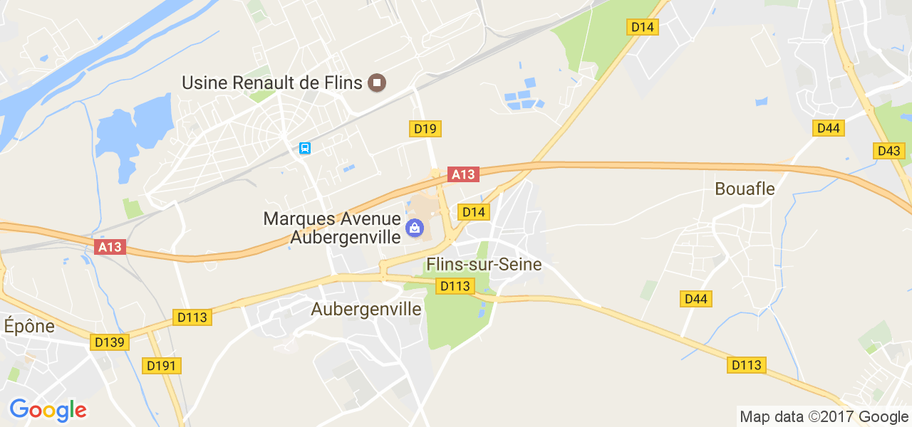 map de la ville de Flins-sur-Seine