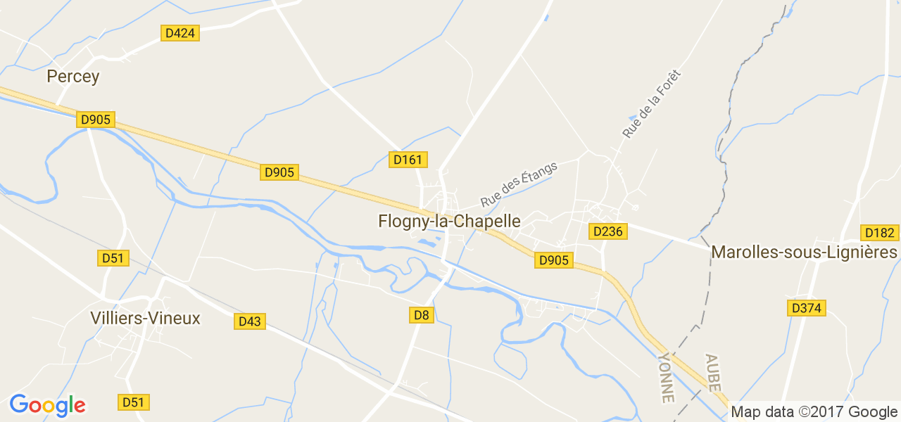 map de la ville de Flogny-la-Chapelle