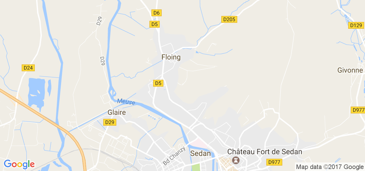 map de la ville de Floing