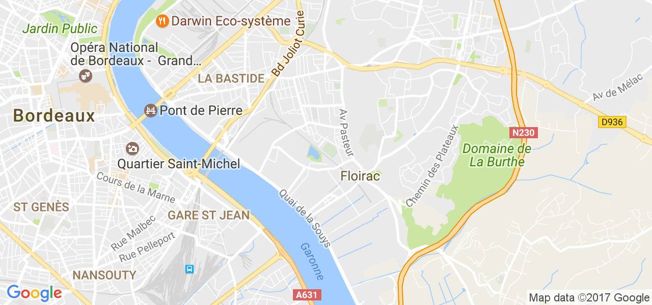 map de la ville de Floirac