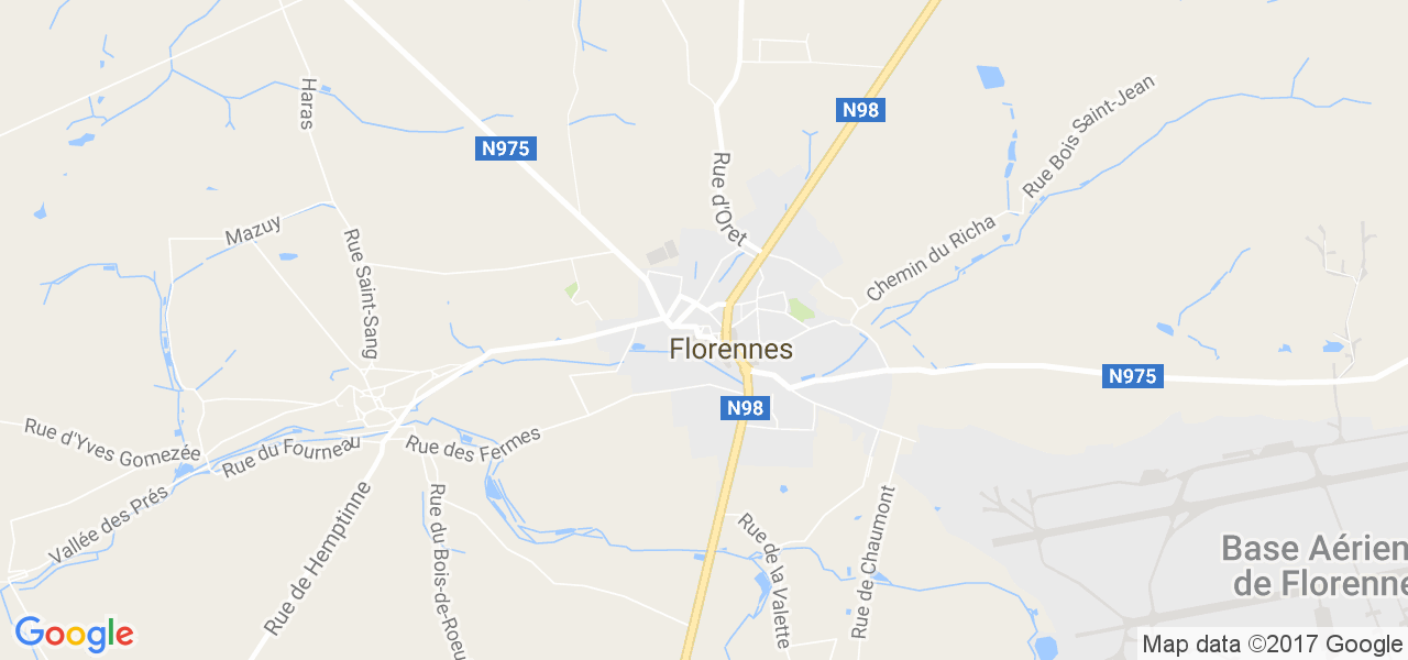 map de la ville de Florennes