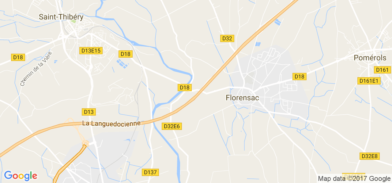 map de la ville de Florensac