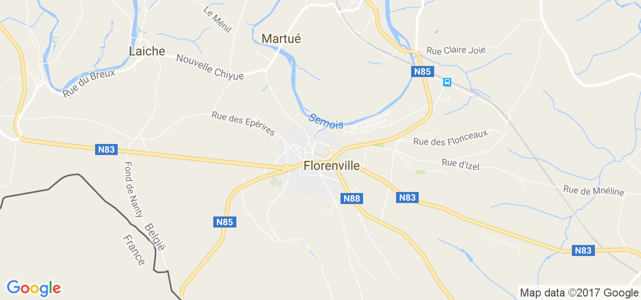 map de la ville de Florenville