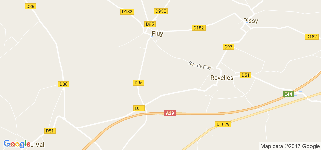 map de la ville de Fluy