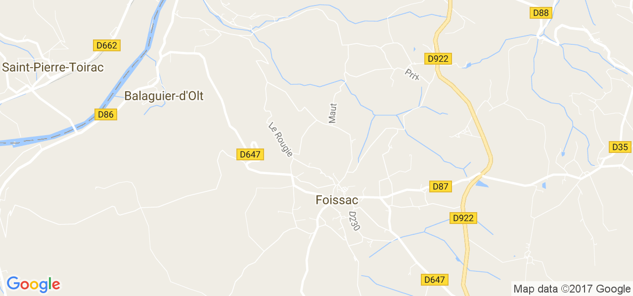 map de la ville de Foissac