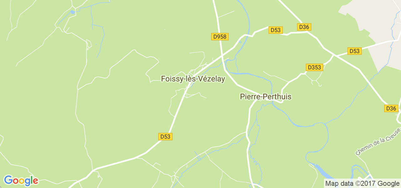 map de la ville de Foissy-lès-Vézelay