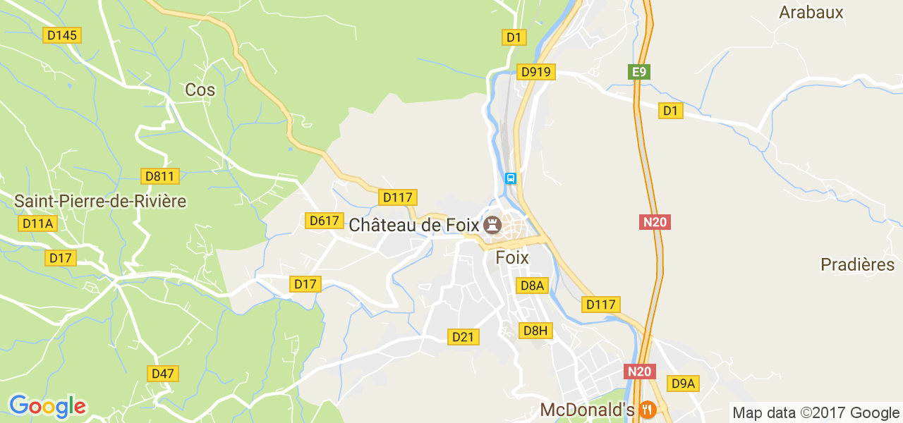 map de la ville de Foix