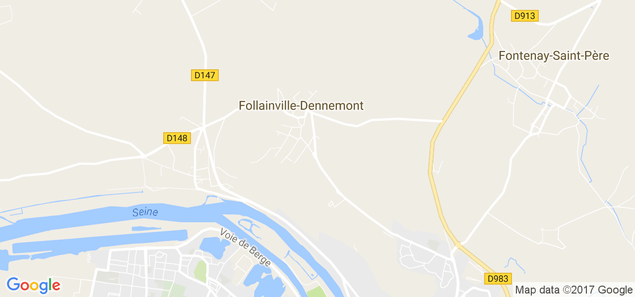 map de la ville de Follainville-Dennemont