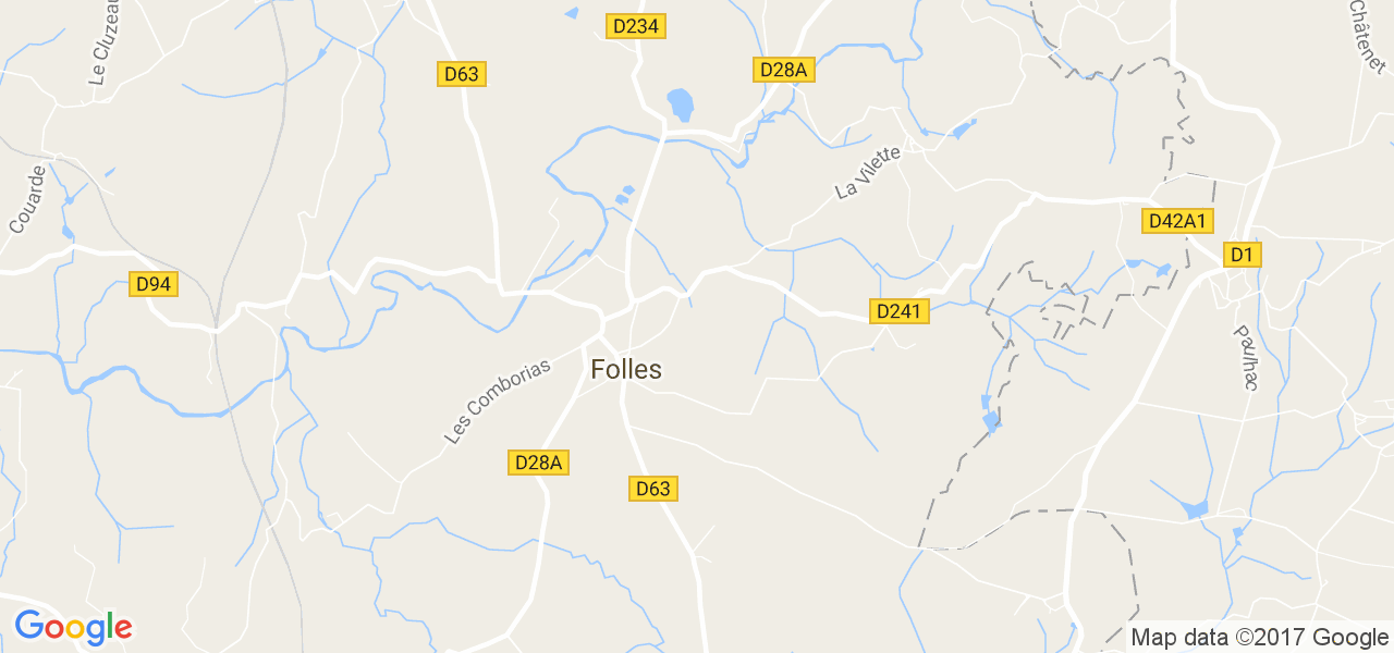 map de la ville de Folles